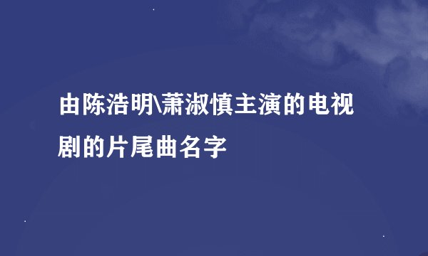 由陈浩明\萧淑慎主演的电视剧的片尾曲名字