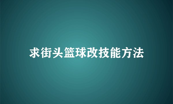 求街头篮球改技能方法