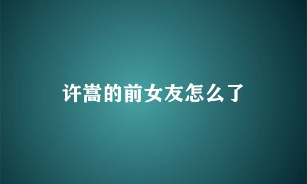 许嵩的前女友怎么了