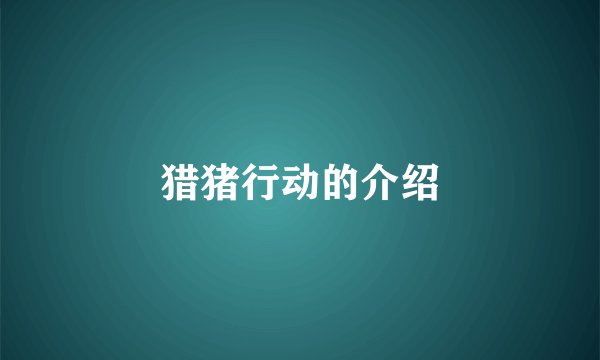 猎猪行动的介绍