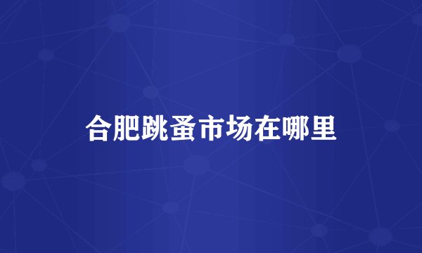 合肥跳蚤市场在哪里