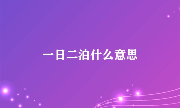 一日二泊什么意思