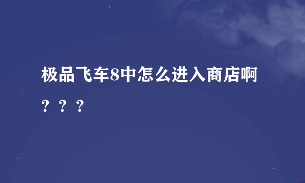 极品飞车8中怎么进入商店啊？？？