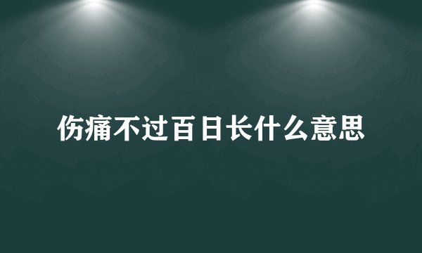 伤痛不过百日长什么意思
