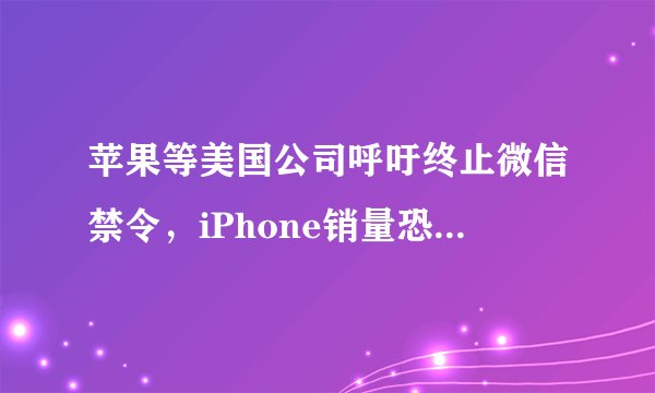 苹果等美国公司呼吁终止微信禁令，iPhone销量恐下滑多少？