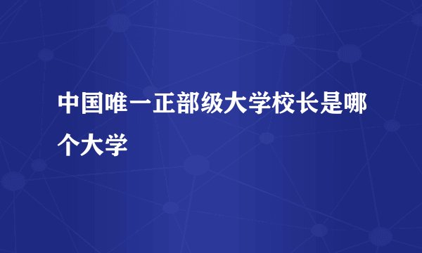 中国唯一正部级大学校长是哪个大学