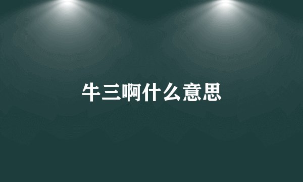 牛三啊什么意思