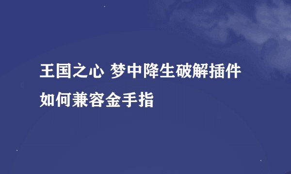 王国之心 梦中降生破解插件如何兼容金手指