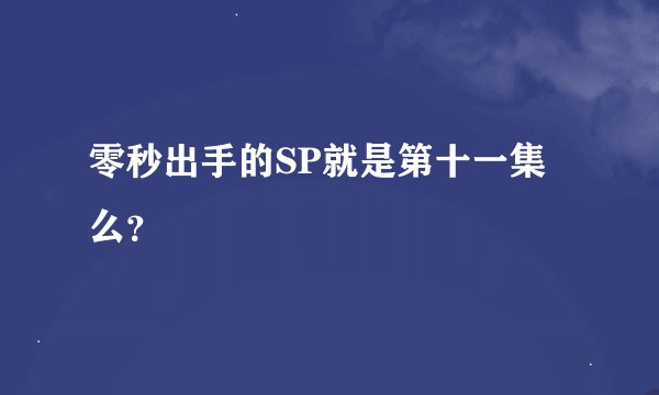 零秒出手的SP就是第十一集么？