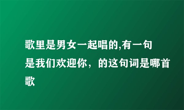 歌里是男女一起唱的,有一句是我们欢迎你，的这句词是哪首歌