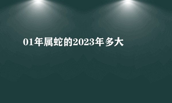 01年属蛇的2023年多大
