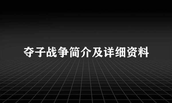 夺子战争简介及详细资料