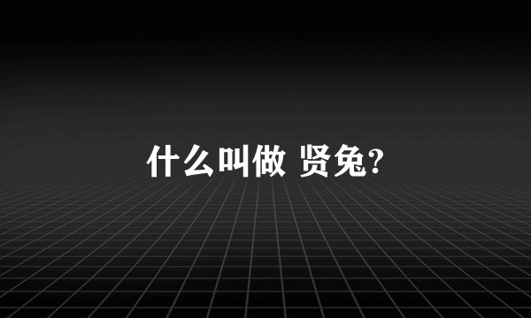 什么叫做 贤兔?
