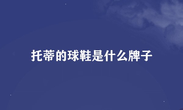 托蒂的球鞋是什么牌子