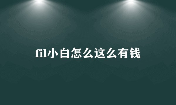 fil小白怎么这么有钱