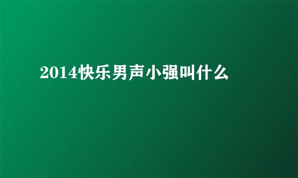 2014快乐男声小强叫什么