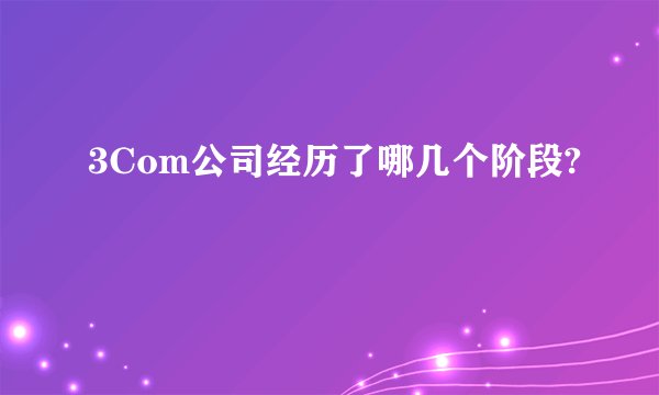 3Com公司经历了哪几个阶段?