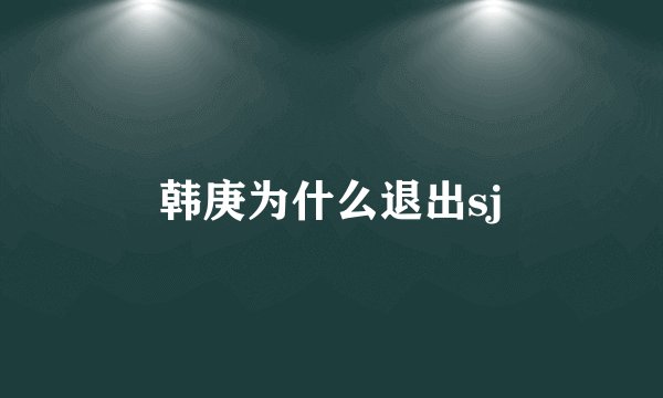 韩庚为什么退出sj