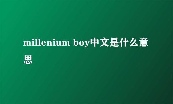 millenium boy中文是什么意思