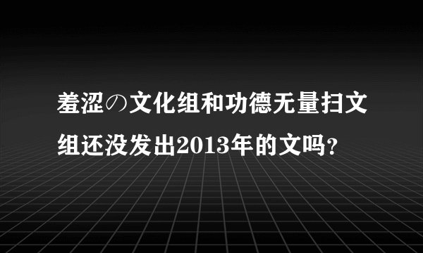 羞涩の文化组和功德无量扫文组还没发出2013年的文吗？