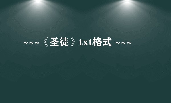 ~~~《圣徒》txt格式 ~~~