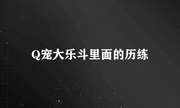 Q宠大乐斗里面的历练