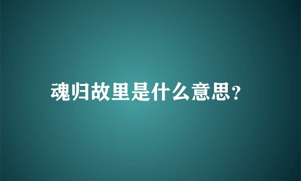 魂归故里是什么意思？