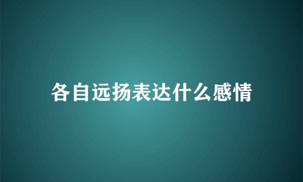 各自远扬表达什么感情