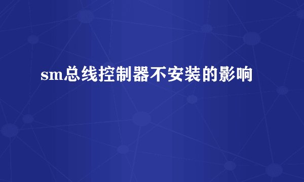 sm总线控制器不安装的影响