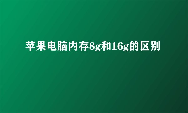 苹果电脑内存8g和16g的区别
