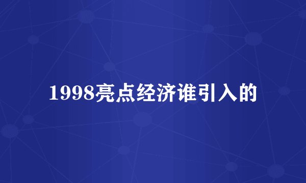 1998亮点经济谁引入的