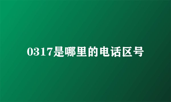 0317是哪里的电话区号