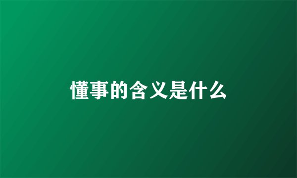 懂事的含义是什么