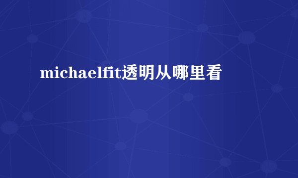 michaelfit透明从哪里看