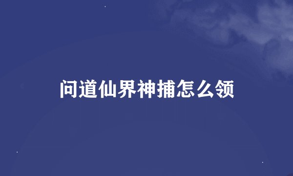 问道仙界神捕怎么领