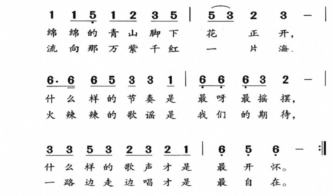 最炫民族风简谱