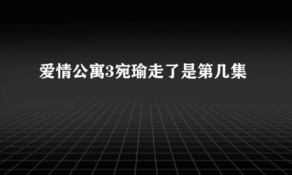 爱情公寓3宛瑜走了是第几集