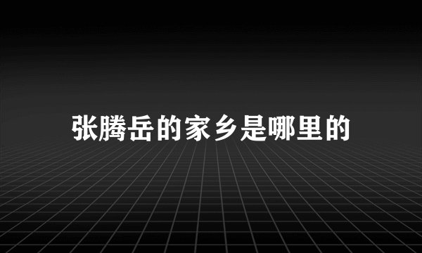 张腾岳的家乡是哪里的