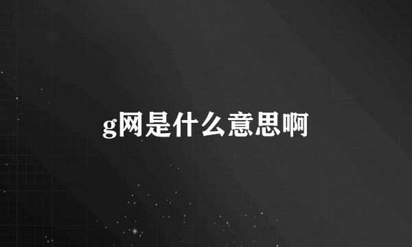 g网是什么意思啊