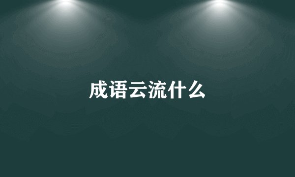 成语云流什么