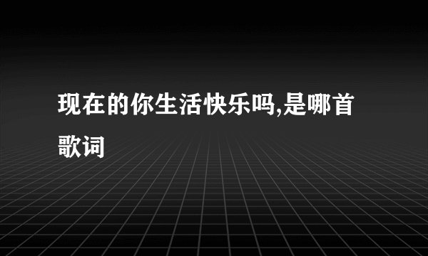 现在的你生活快乐吗,是哪首歌词