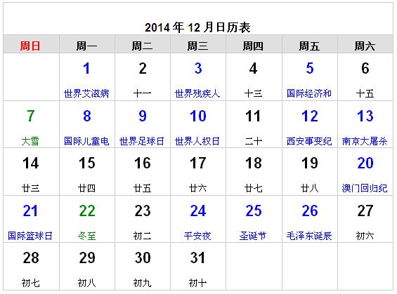 2014冬至是什么时候