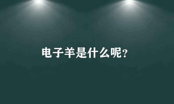 电子羊是什么呢？