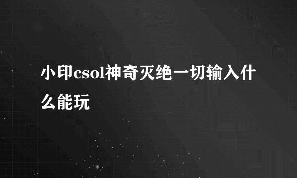 小印csol神奇灭绝一切输入什么能玩