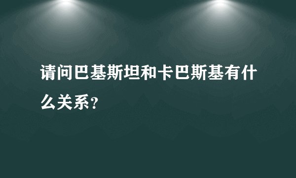 请问巴基斯坦和卡巴斯基有什么关系？