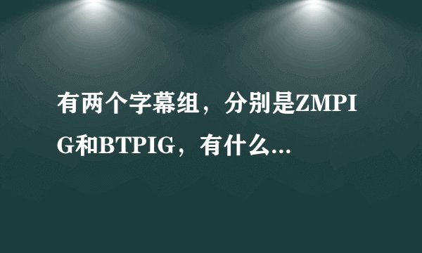 有两个字幕组，分别是ZMPIG和BTPIG，有什么联系吗？