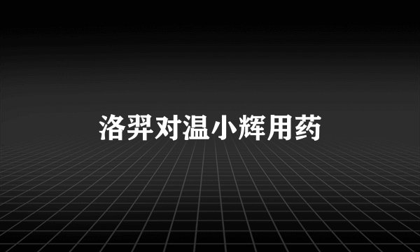 洛羿对温小辉用药