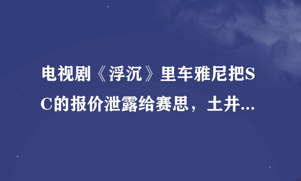 电视剧《浮沉》里车雅尼把SC的报价泄露给赛思，土井总监为什么不告她商业犯罪，就那样放过她了？