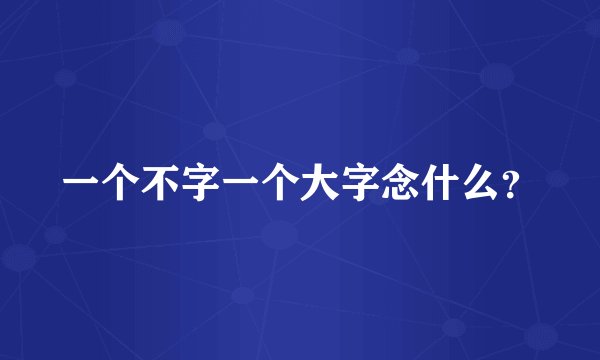 一个不字一个大字念什么？