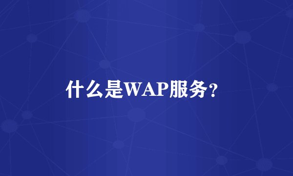 什么是WAP服务？